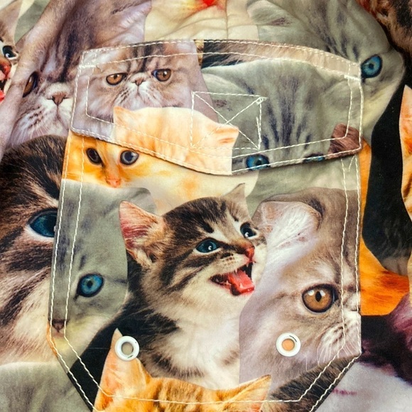 Bioworld Kitten Cat Board Shorts Men's Size Large‎ Mesh Lining Drawstring - Picture 4 of 6